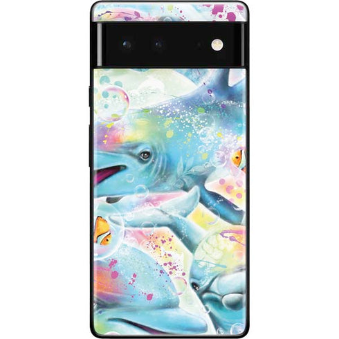Pastel Dolphins by Sheena Pike Google Pixel 6 Skin